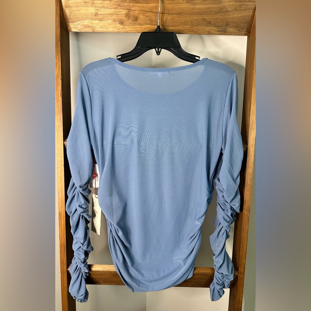 Blue Ruffled Women’s Blouse - Picture 5 of 5